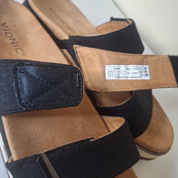 Vionic Phoenix Brandie Slide Black Linen Size 11 - Picture 12 of 14